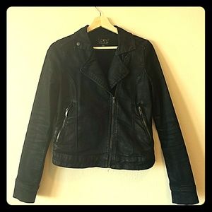 Lucky Brand black moto denim jacket